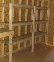 3 Tier Wood Shelves 96"